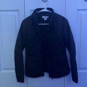 dark green slim puff jacket